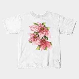 Poinsettia Christmas Flower Kids T-Shirt